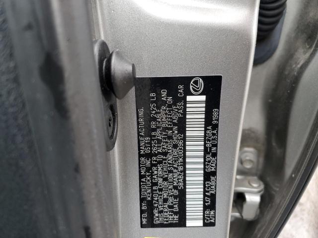 2019 Lexus Es 350 VIN: 58ABZ1B11KU039612 Lot: 47284244