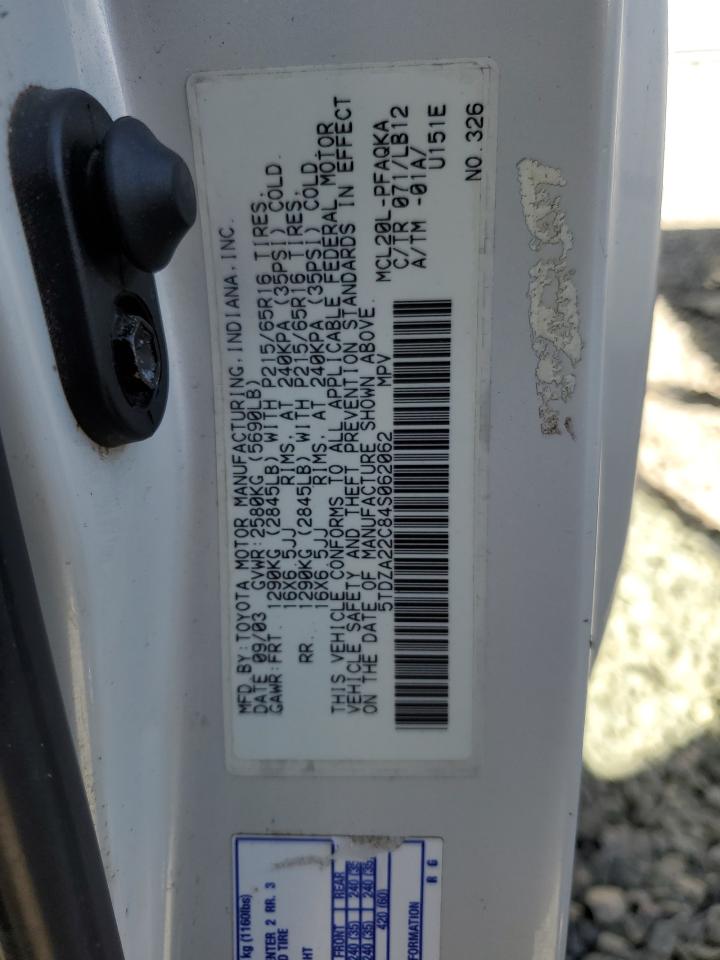 5TDZA22C84S062062 2004 Toyota Sienna Xle