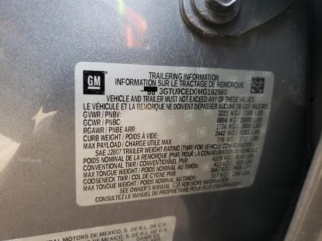 2021 GMC SIERRA K15 - 3GTU9CED0MG192560