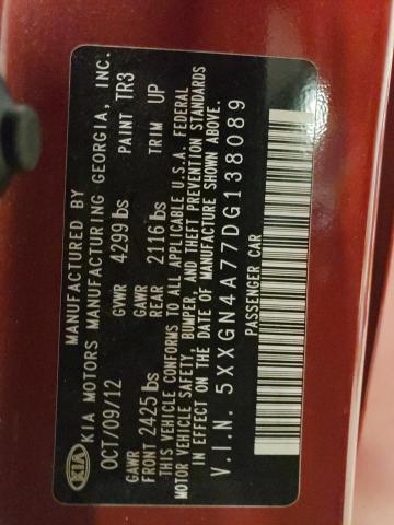 2013 Kia Optima Ex VIN: 5XXGN4A77DG138089 Lot: 53953544