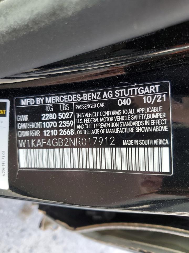 W1KAF4GB2NR017912 2022 Mercedes-Benz C 300