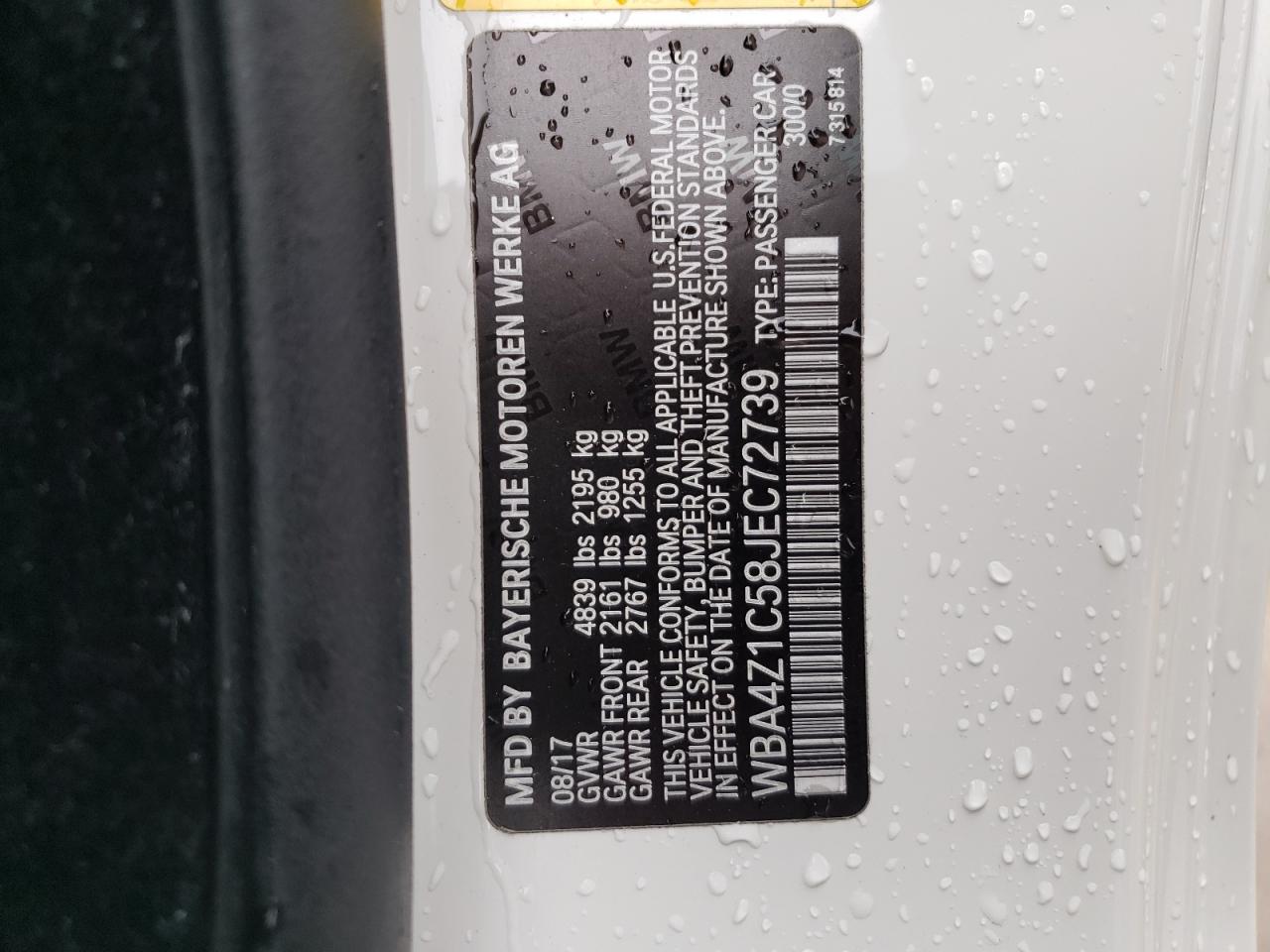 WBA4Z1C58JEC72739 2018 BMW 430I