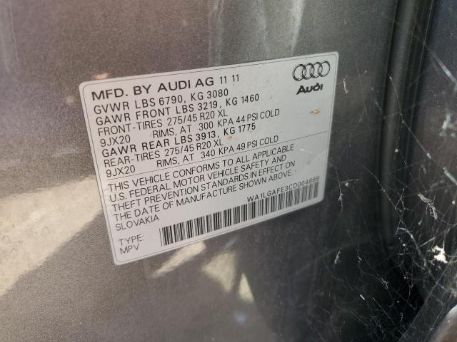 2012 Audi Q7 Premium Plus VIN: WA1LGAFE3CD004889 Lot: 55783514