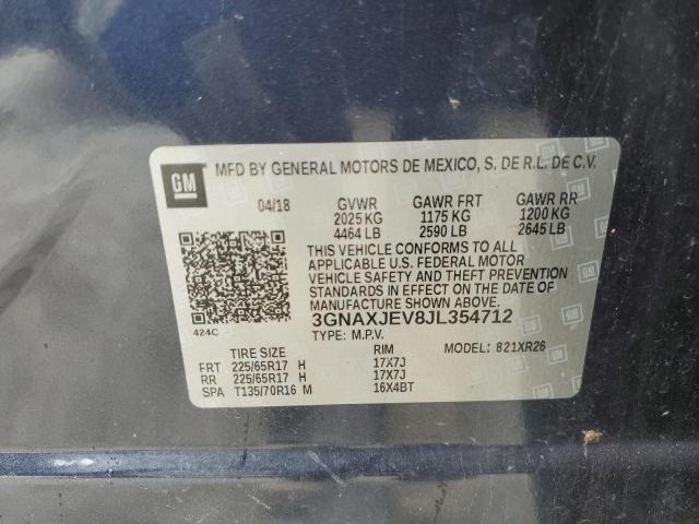 3GNAXJEV8JL354712 2018 Chevrolet Equinox Lt