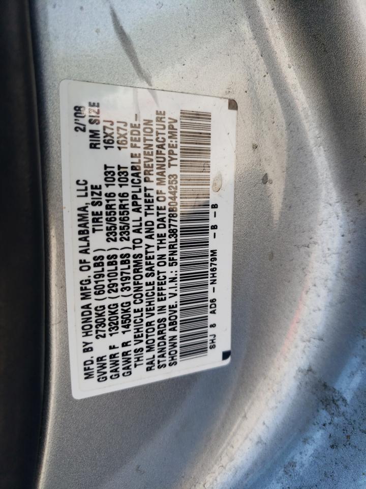 5FNRL38778B044253 2008 Honda Odyssey Exl 5FNRL38778B044253 2008 Honda Odyssey Exl