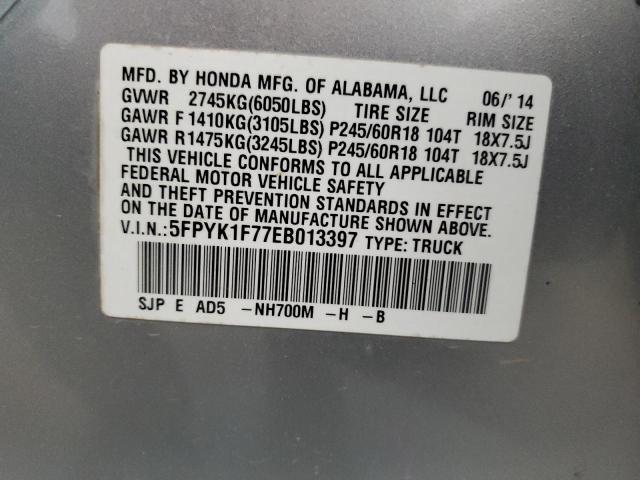 2014 Honda Ridgeline Sport VIN: 5FPYK1F77EB013397 Lot: 56828364