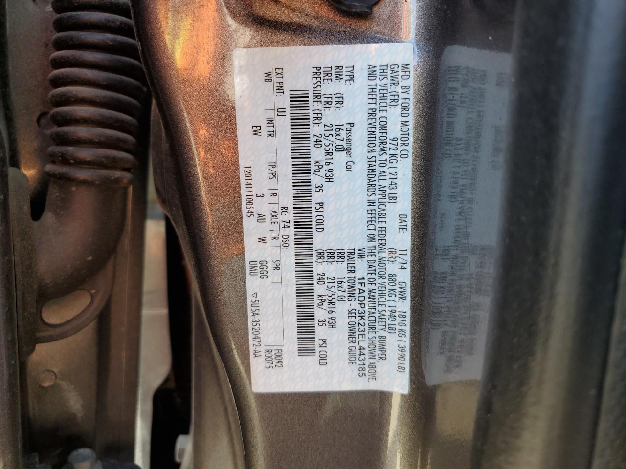 1FADP3K23EL443185 2014 Ford Focus Se