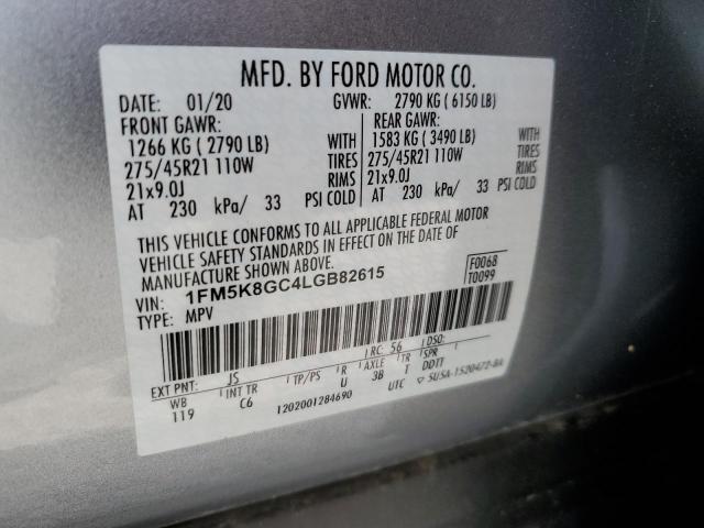 2020 Ford Explorer St VIN: 1FM5K8GC4LGB82615 Lot: 54005414