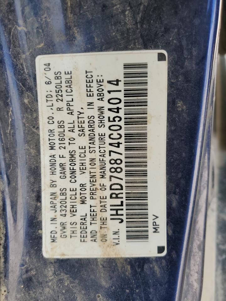 JHLRD78874C054014 2004 Honda Cr-V Ex