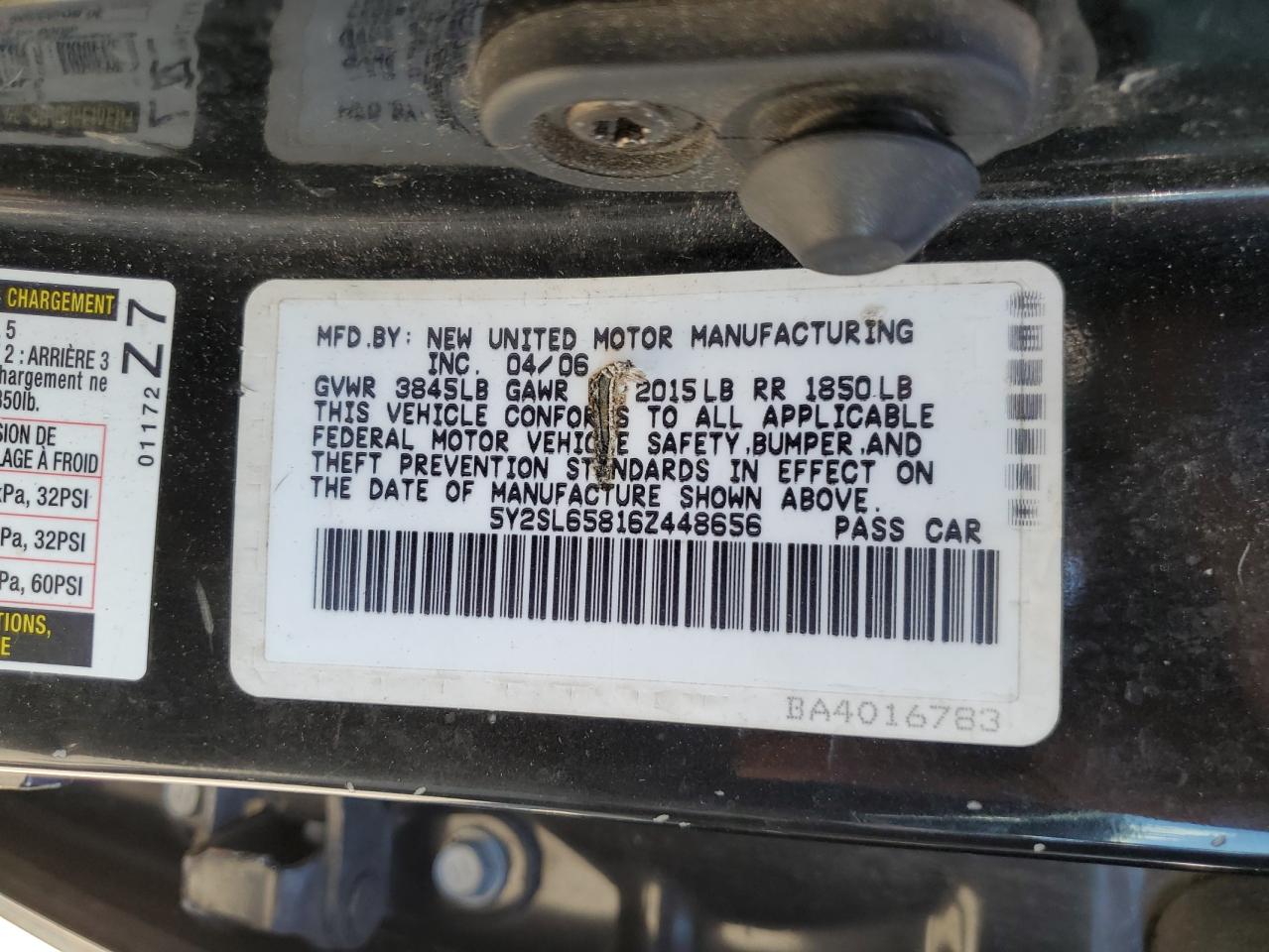 5Y2SL65816Z448656 2006 Pontiac Vibe