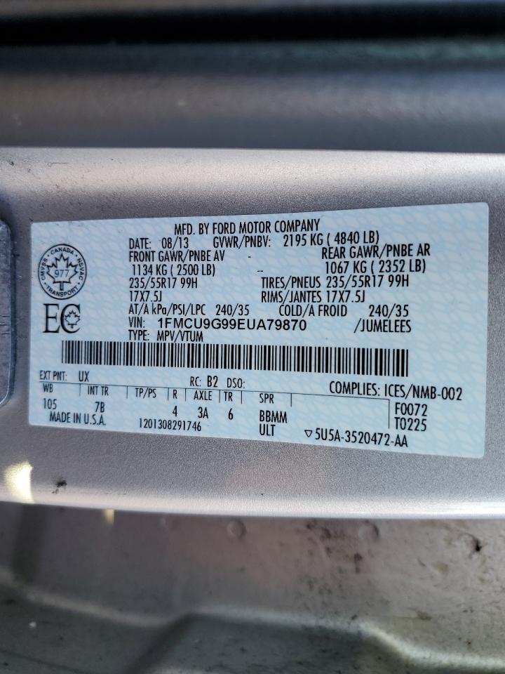 1FMCU9G99EUA79870 2014 Ford Escape Se