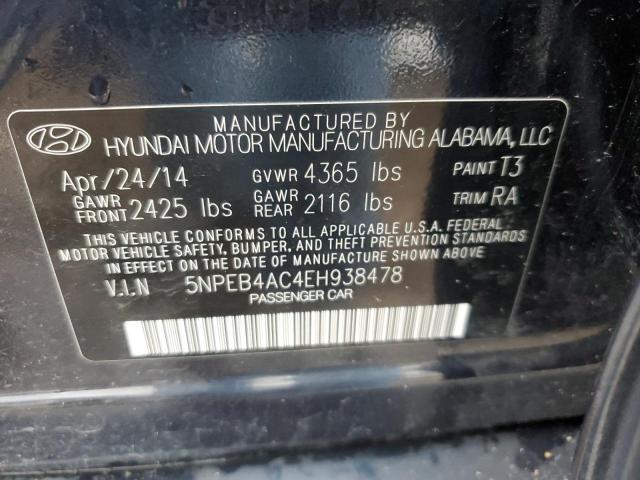 2014 Hyundai Sonata Gls VIN: 5NPEB4AC4EH938478 Lot: 56932534