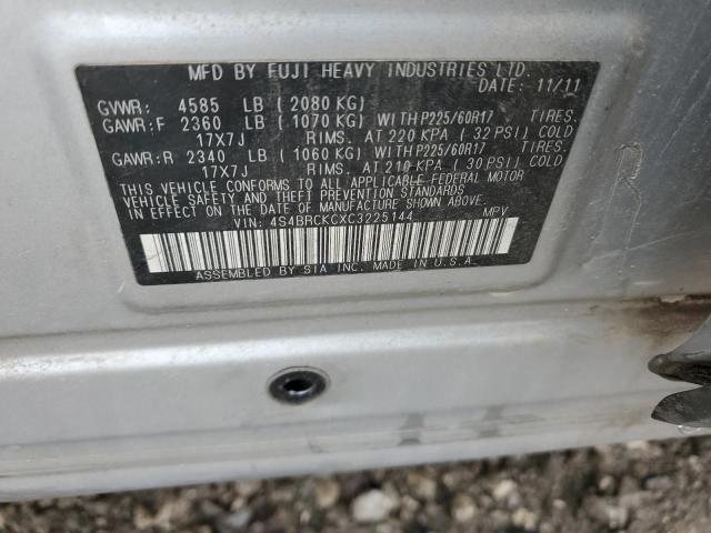 2012 Subaru Outback 2.5I Limited VIN: 4S4BRCKCXC3225144 Lot: 54649534