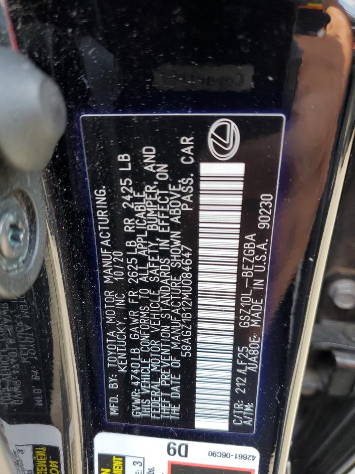 58AGZ1B12MU084647 2021 Lexus Es 350 Base