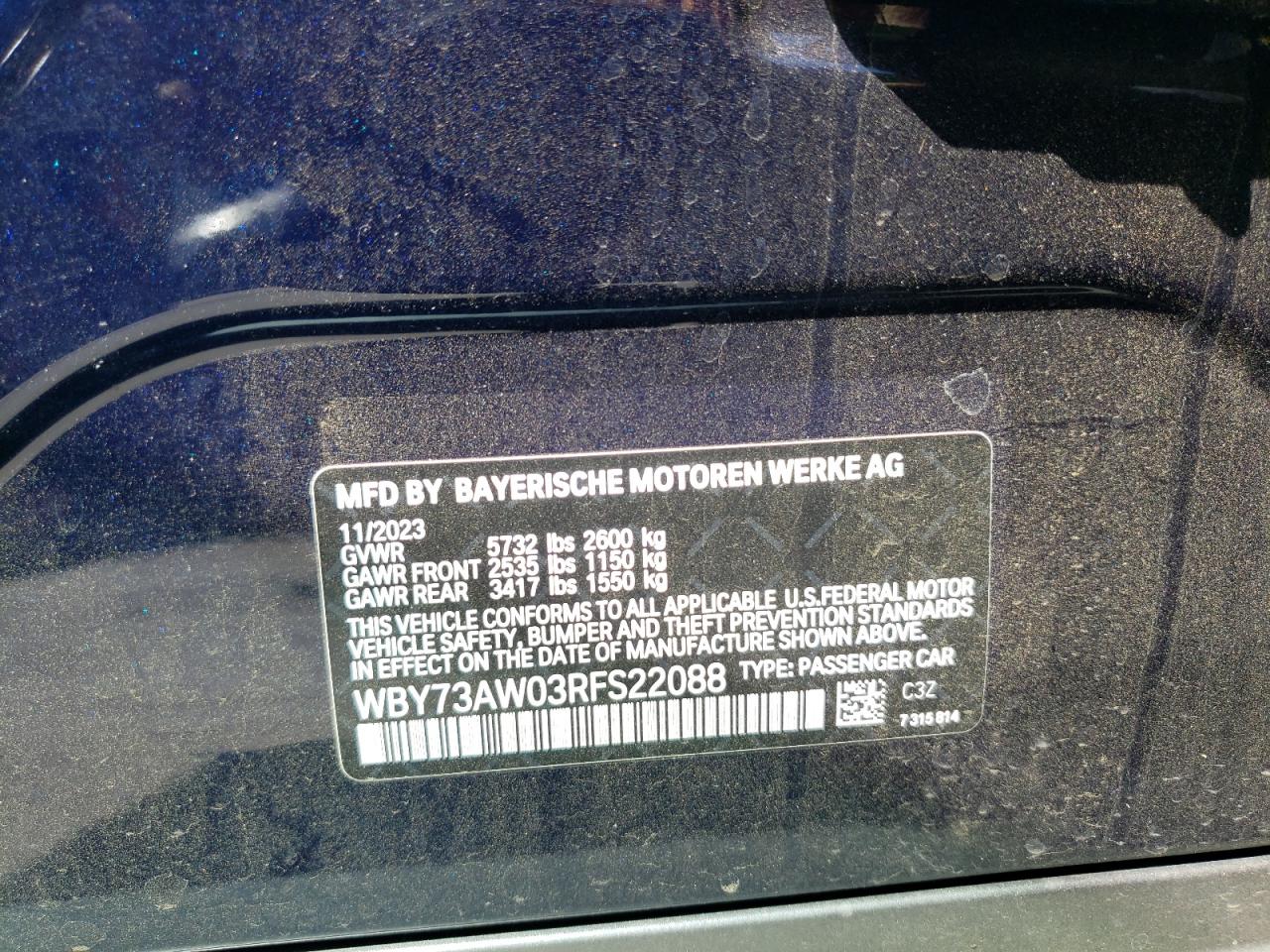 WBY73AW03RFS22088 2024 BMW I4 Edrive 40