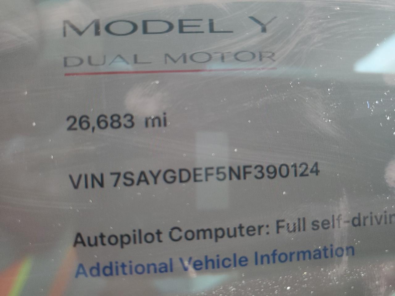 7SAYGDEF5NF390124 2022 Tesla Model Y