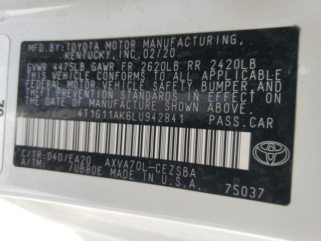 VIN 4T1G11AK6LU942841 2020 Toyota Camry, SE no.12