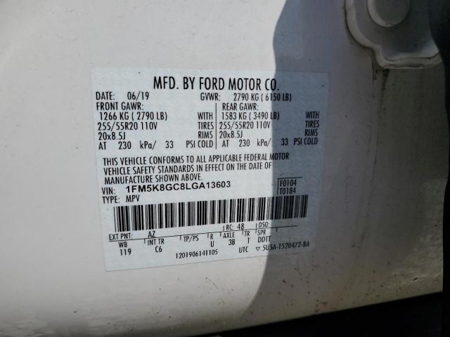 2020 Ford Explorer St VIN: 1FM5K8GC8LGA13603 Lot: 53068654