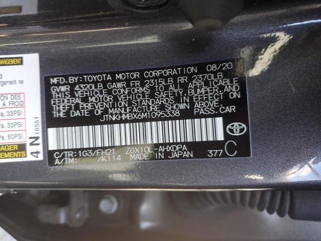 2021 Toyota C-Hr Xle VIN: JTNKHMBX6M1095338 Lot: 54845704