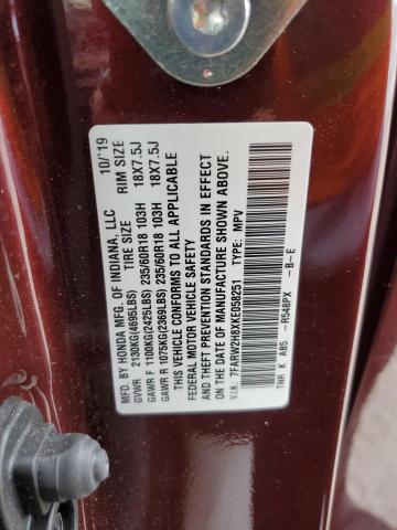 2019 Honda Cr-V Exl VIN: 7FARW2H8XKE058251 Lot: 54941034