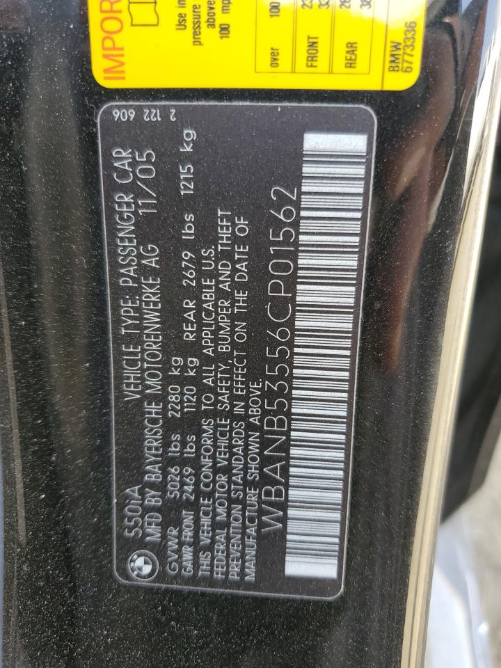 WBANB53556CP01562 2006 BMW 550 I