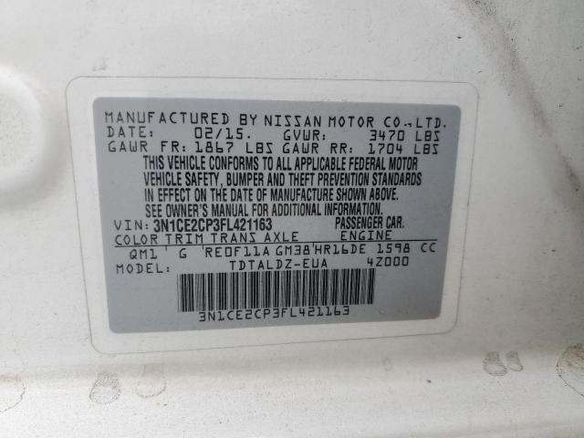 2015 Nissan Versa Note S VIN: 3N1CE2CP3FL421163 Lot: 54746774