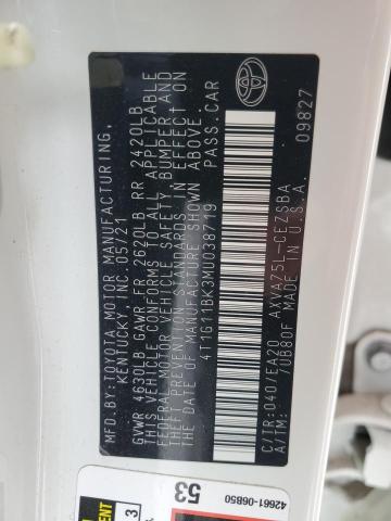 2021 Toyota Camry Se VIN: 4T1G11BK3MU038719 Lot: 53354974