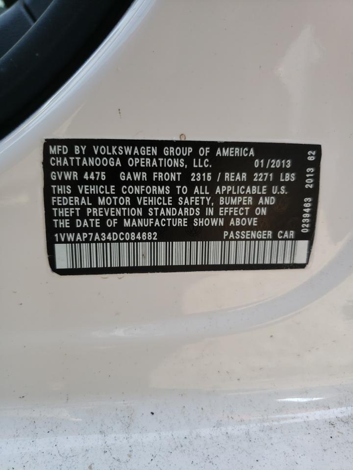 1VWAP7A34DC084682 2013 Volkswagen Passat S