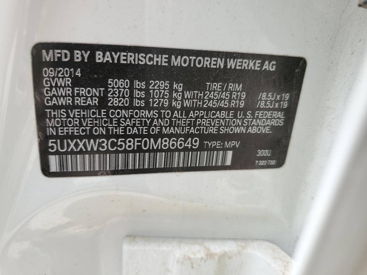 5UXXW3C58F0M86649 2015 BMW X4 xDrive28I