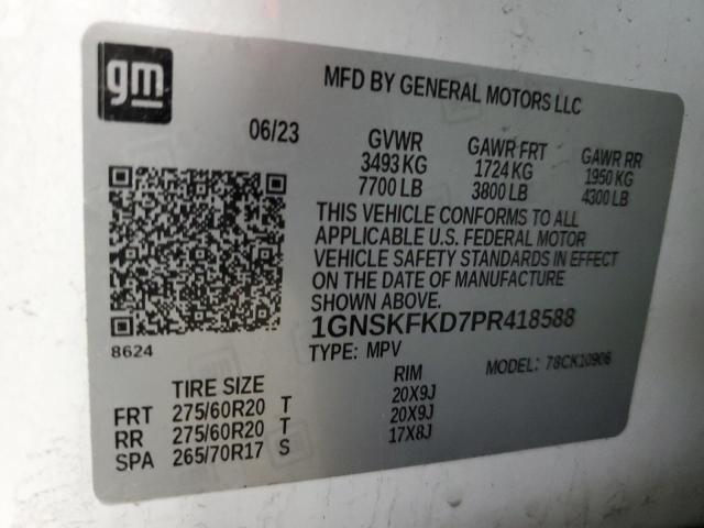 2023 CHEVROLET SUBURBAN K 1GNSKFKD7PR418588  53955374