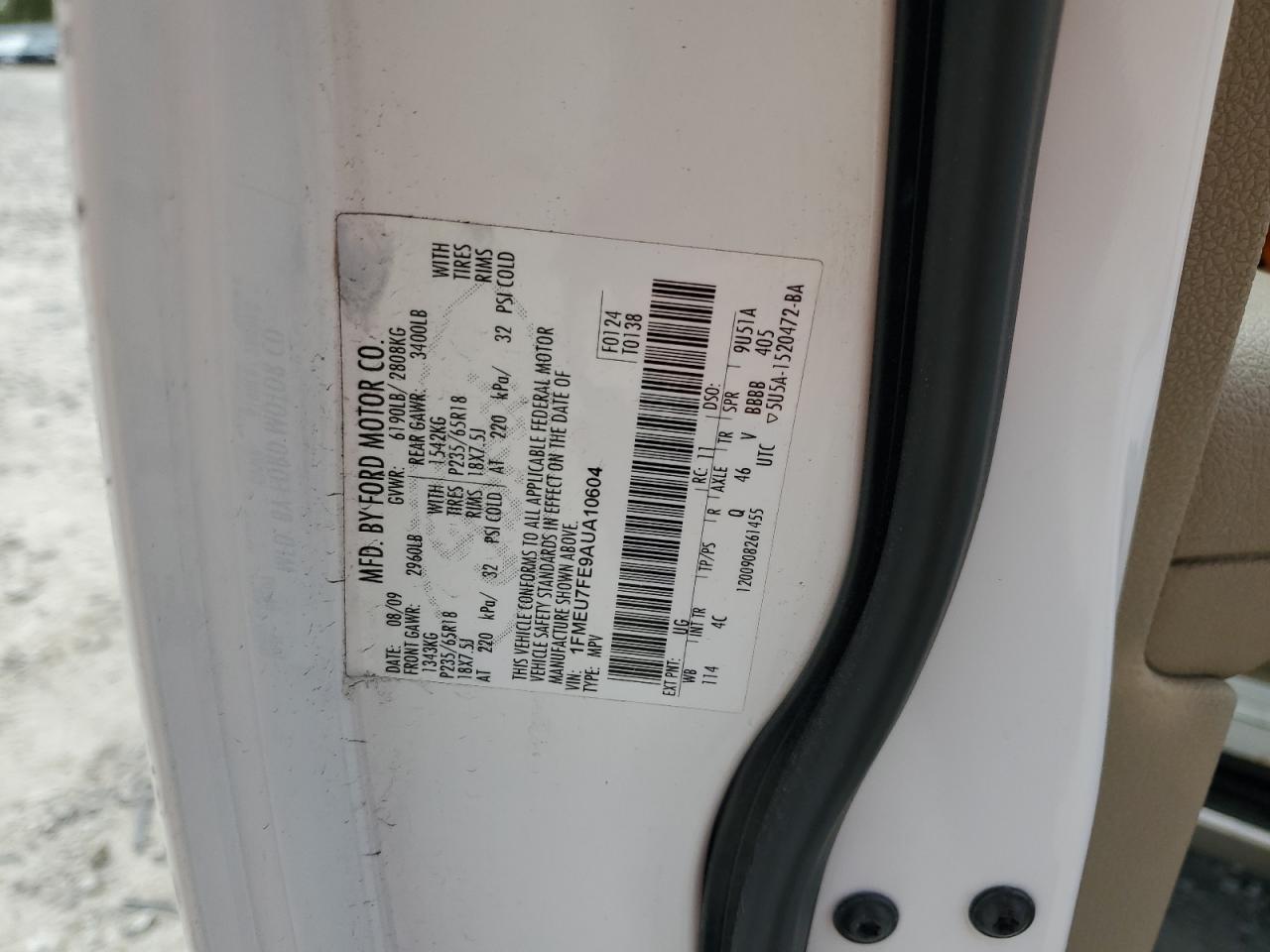 1FMEU7FE9AUA10604 2010 Ford Explorer Limited