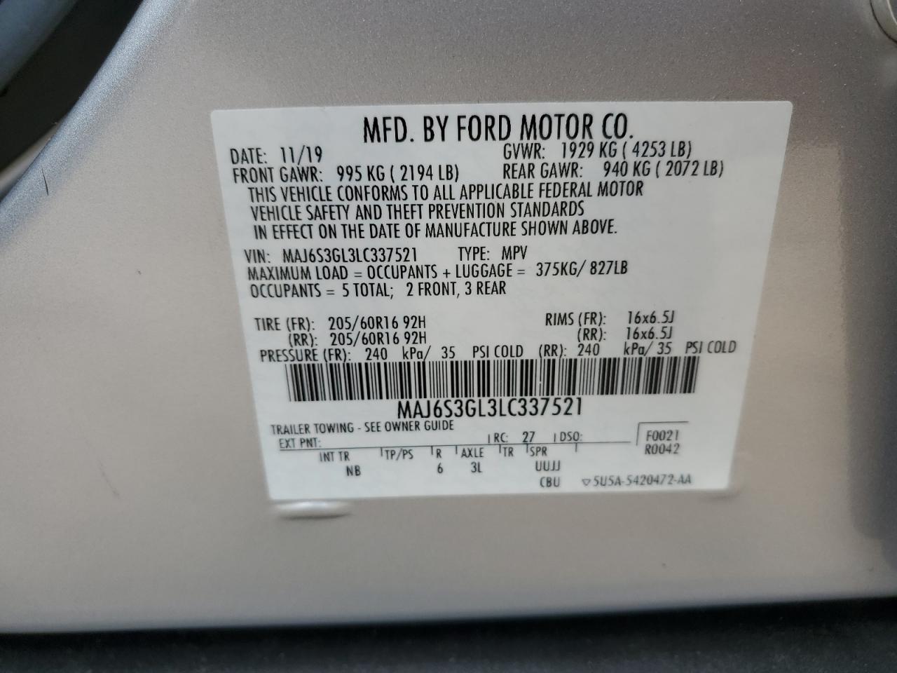 MAJ6S3GL3LC337521 2020 Ford Ecosport Se