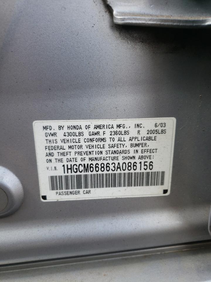 1HGCM66863A086156 2003 Honda Accord Ex