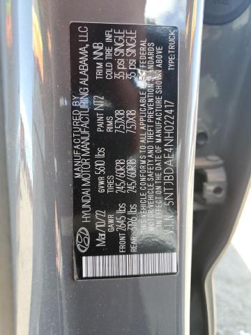 2022 Hyundai Santa Cruz Sel VIN: 5NTJBDAE4NH022417 Lot: 54869274