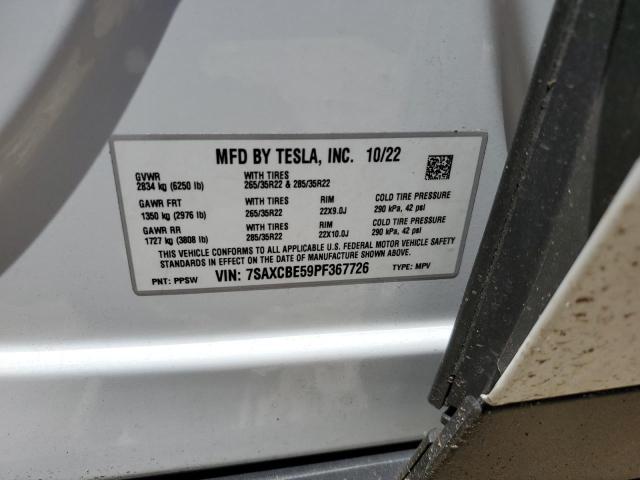 2023 Tesla Model X VIN: 7SAXCBE59PF367726 Lot: 56638014