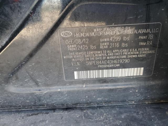 2013 Hyundai Sonata Gls VIN: 5NPEB4AC4DH619290 Lot: 54415704