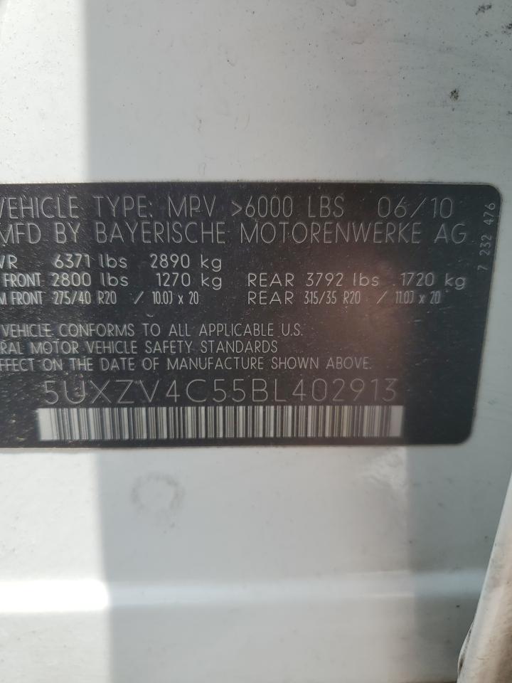 5UXZV4C55BL402913 2011 BMW X5 xDrive35I