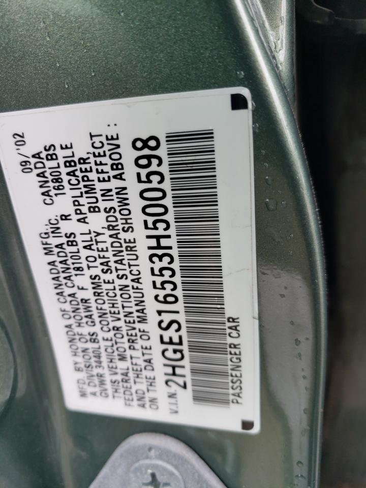 2HGES16553H500598 2003 Honda Civic Lx