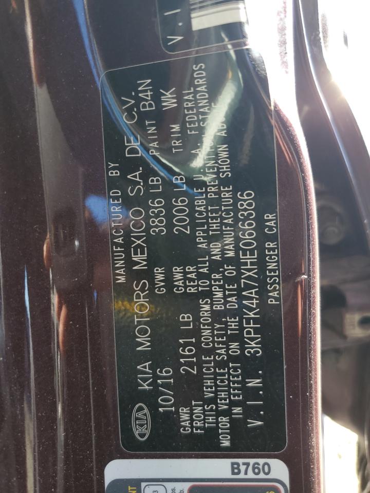 3KPFK4A7XHE066386 2017 Kia Forte Lx