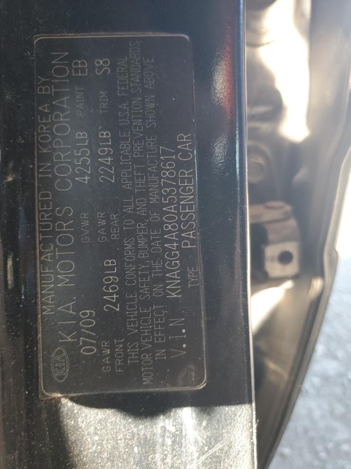 KNAGG4A80A5378617 2010 Kia Optima Lx