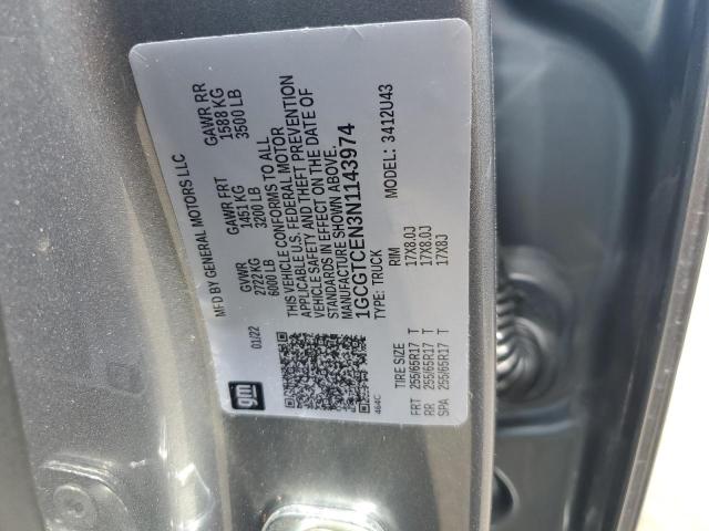 2022 Chevrolet Colorado Lt VIN: 1GCGTCEN3N1143974 Lot: 55779314