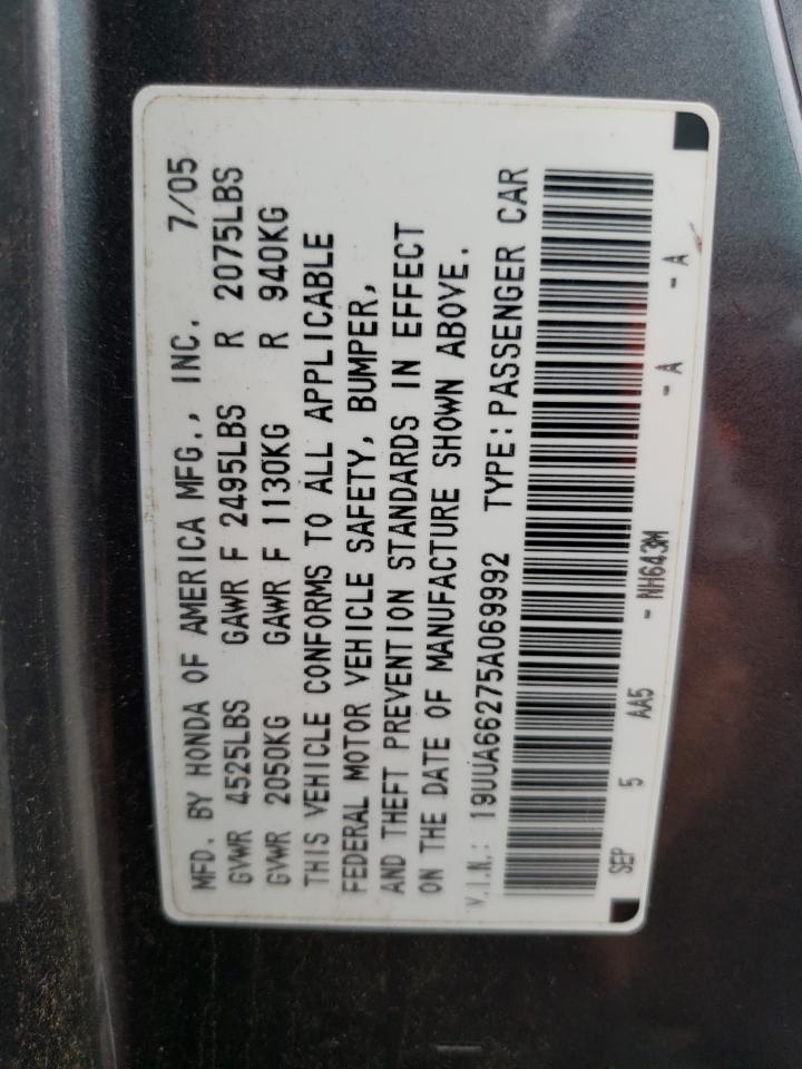 19UUA66275A069992 2005 Acura Tl