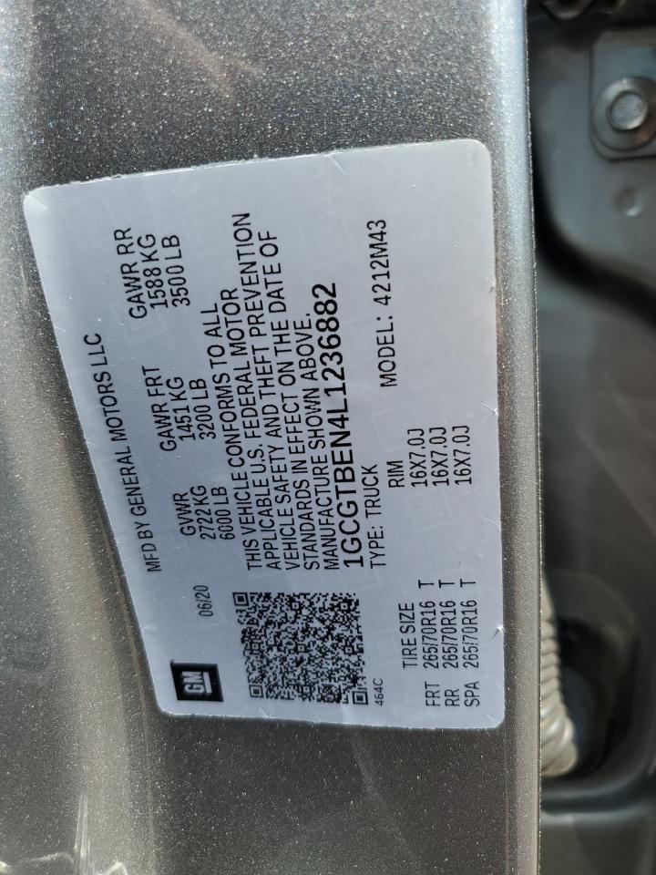 1GCGTBEN4L1236882 2020 Chevrolet Colorado