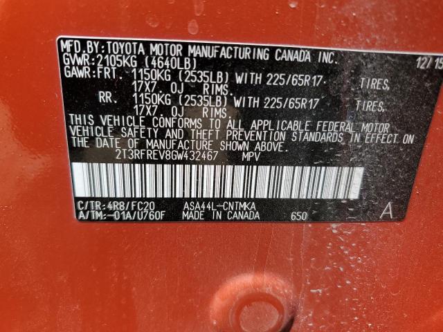 2016 TOYOTA RAV4 XLE - 2T3RFREV8GW432467