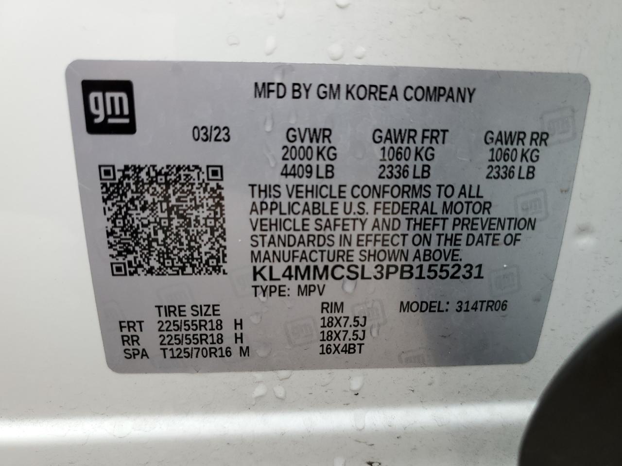 KL4MMCSL3PB155231 2023 Buick Encore Gx Preferred