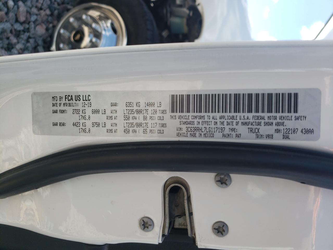 3C63RRHL7LG117197 2020 Ram 3500 Big Horn