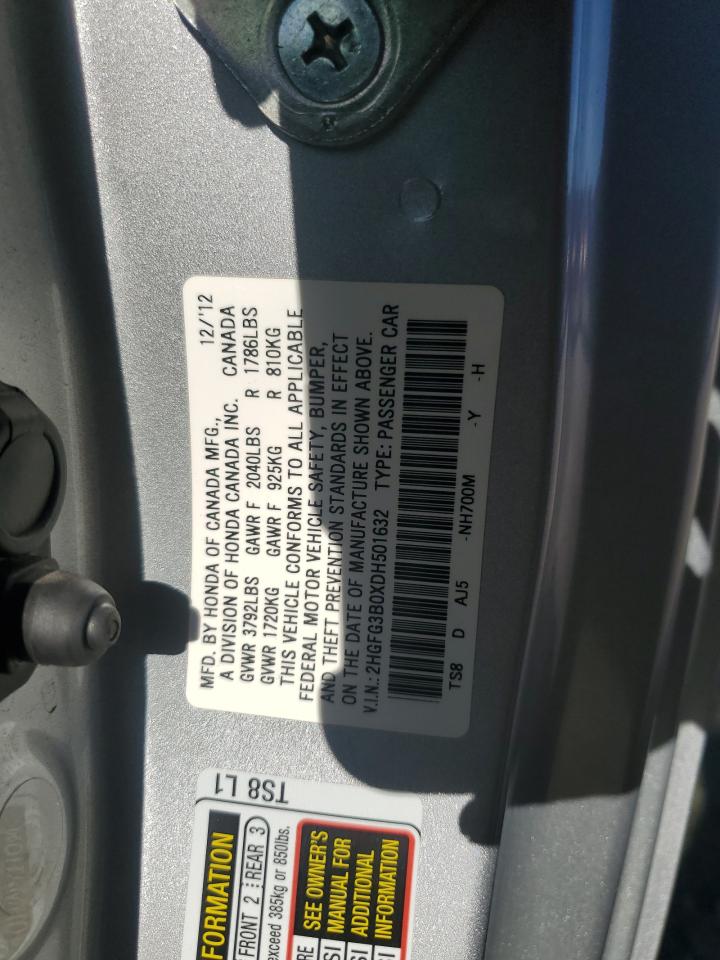 2HGFG3B0XDH501632 2013 Honda Civic Exl