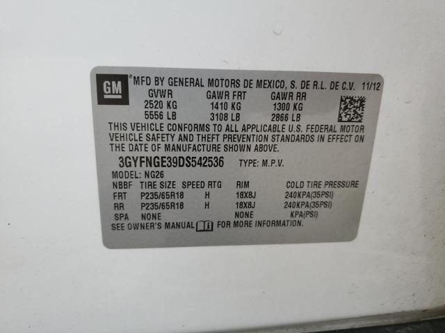 2013 Cadillac Srx Luxury Collection VIN: 3GYFNGE39DS542536 Lot: 56591074