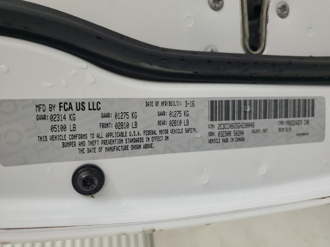 2C3CCABG5GH230048 2016 Chrysler 300 S