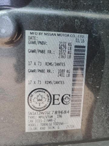 2016 Nissan Rogue S VIN: 5N1AT2MV7GC789684 Lot: 54665134